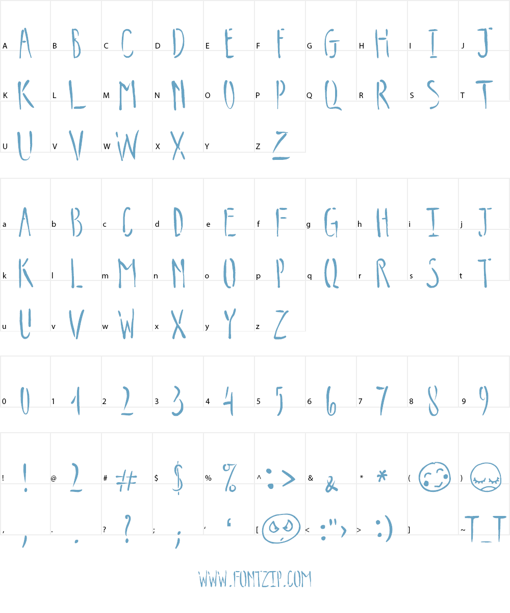 Trips of Darkness Demo Font Character